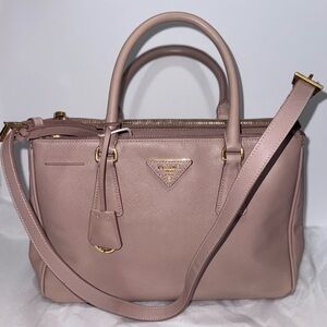 Prada Saffiano Blush Pink Leather Satchel 3 compartment s